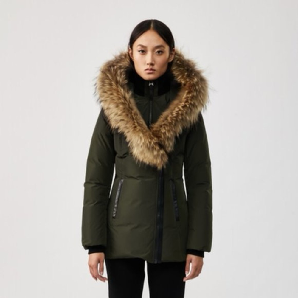 Mackage Adali Olive Green Fur-Trimmed Parka